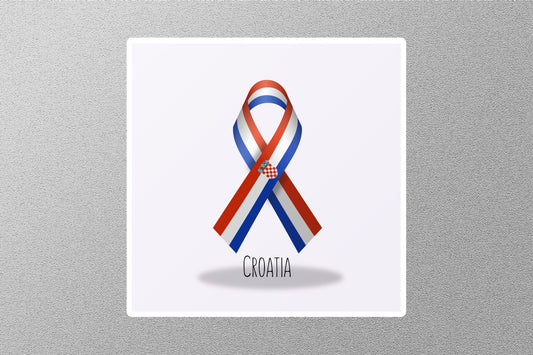 Croatia Flag Ribbon Travel Sticker