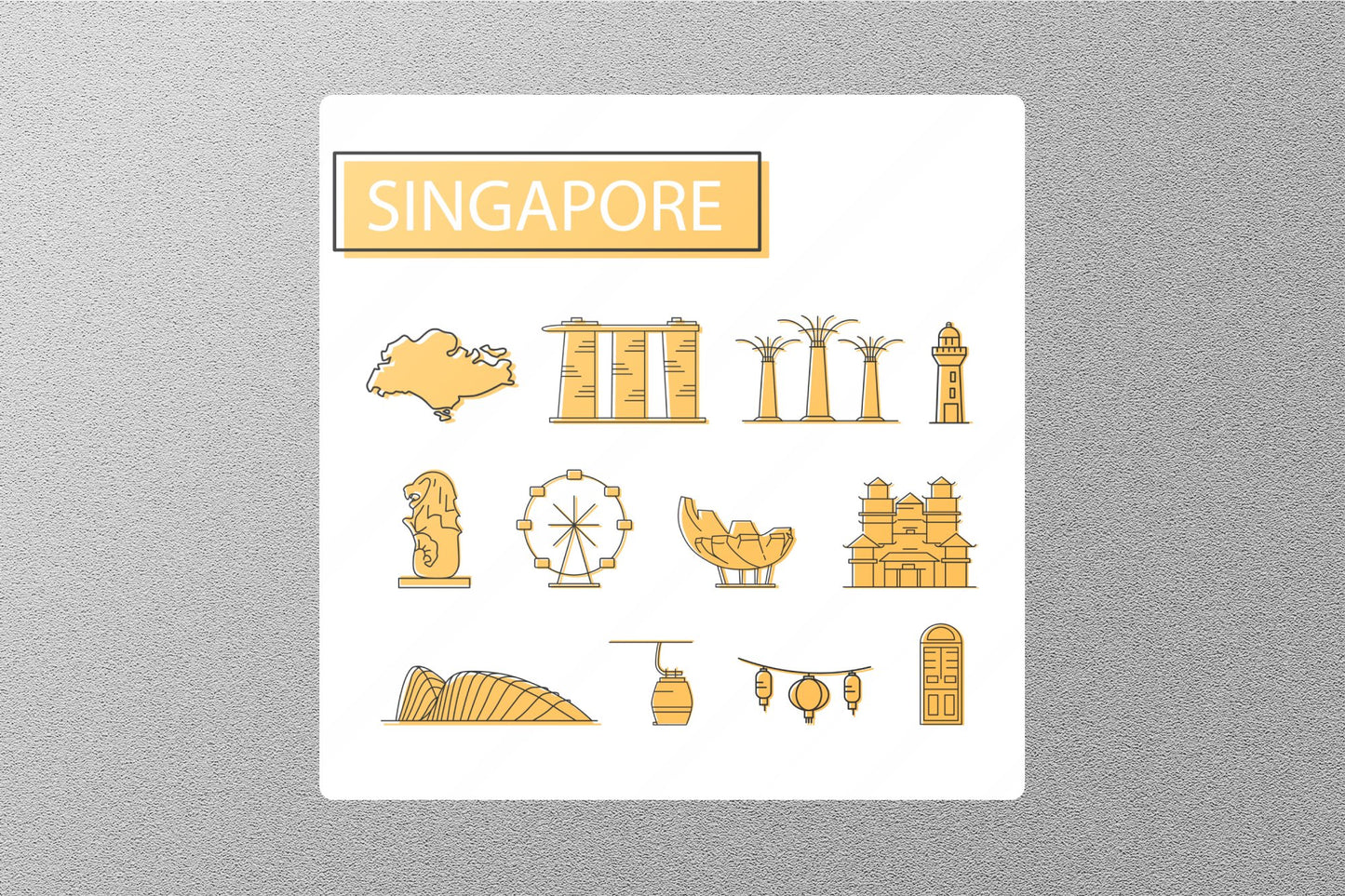 Wholesale Singapore 3 Travel Sticker