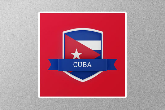 Cuba Flag Badge Travel Sticker