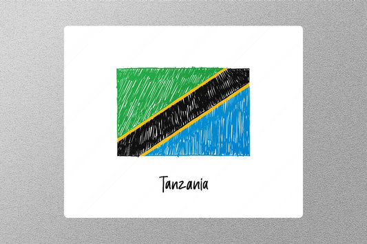 Tanzania Flag Travel Sticker