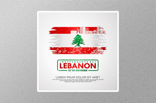 Wholesale 26 November Independence Day Lebanon Travel Sticker