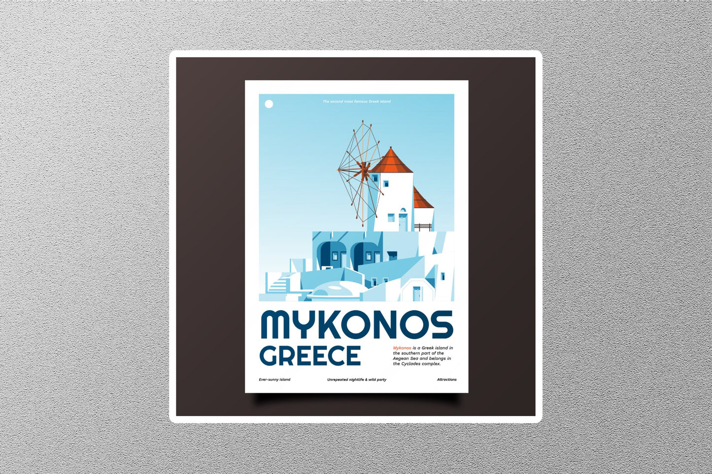 Wholesale Mykonos Greece 4 Travel Sticker