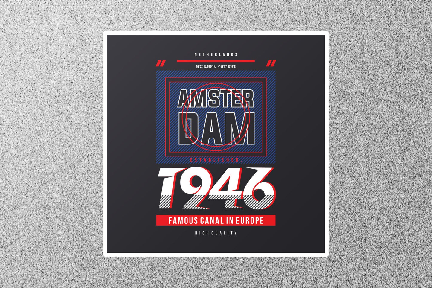 Wholesale Amsterdam 1946 Travel Sticker