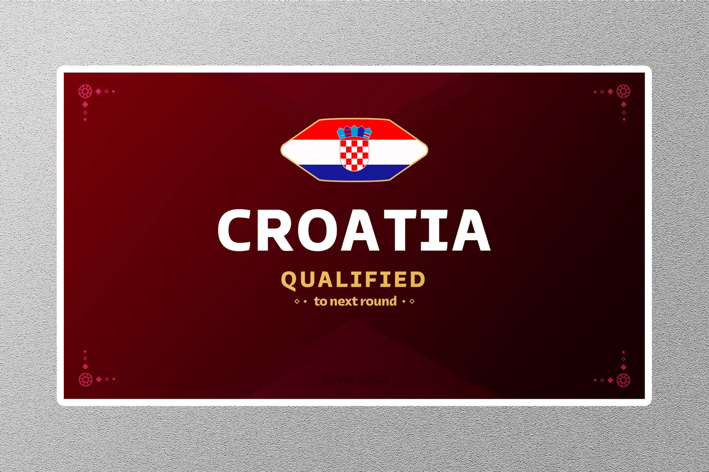 Wholesale Croatia Qualified to Next Round Travel Sticker