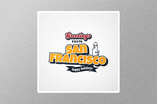 Wholesale San Francisco Happy Holidays Travel Sticker