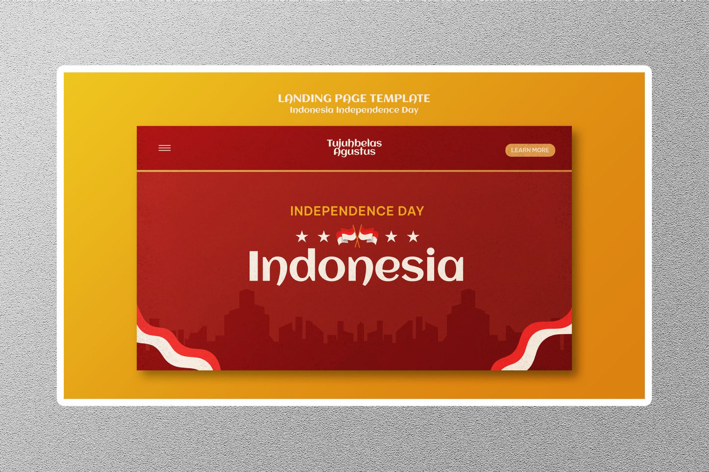 Wholesale Independence Day Indonesia 2 Travel Sticker