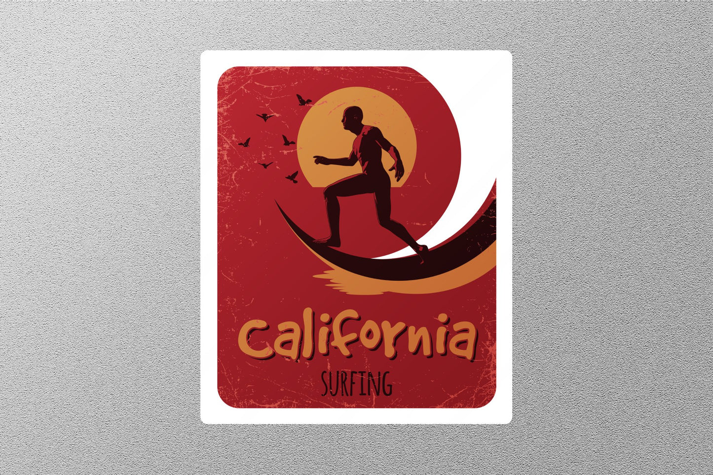 California Surfing Travel Sticker