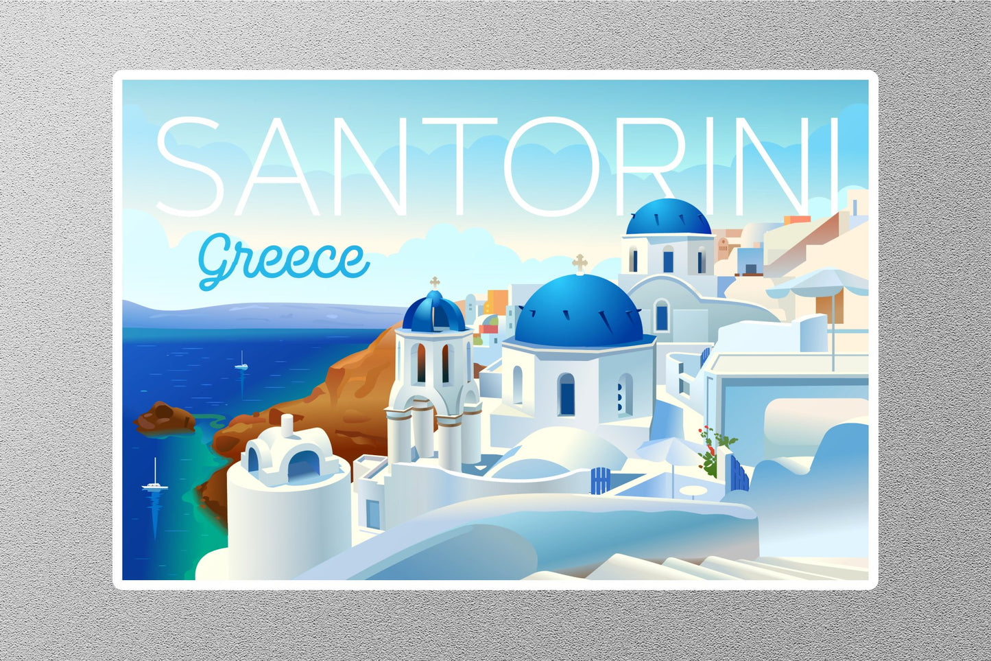 Wholesale Santorini Greece 2 Travel Sticker