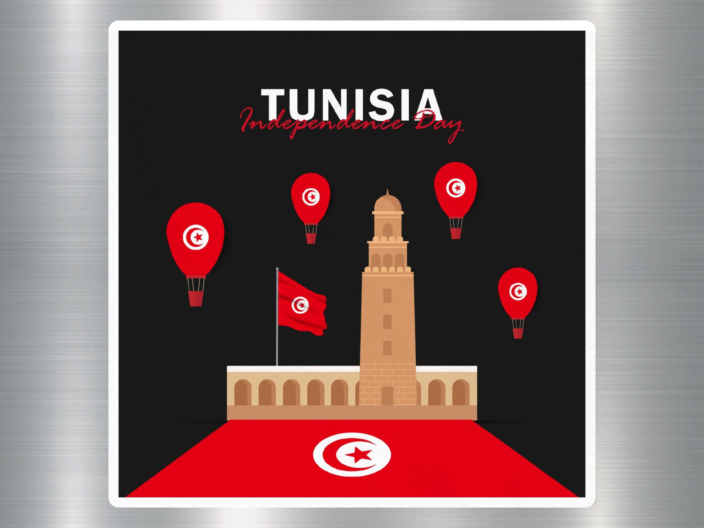 Wholesale Tunisia Independence Day Travel Sticker