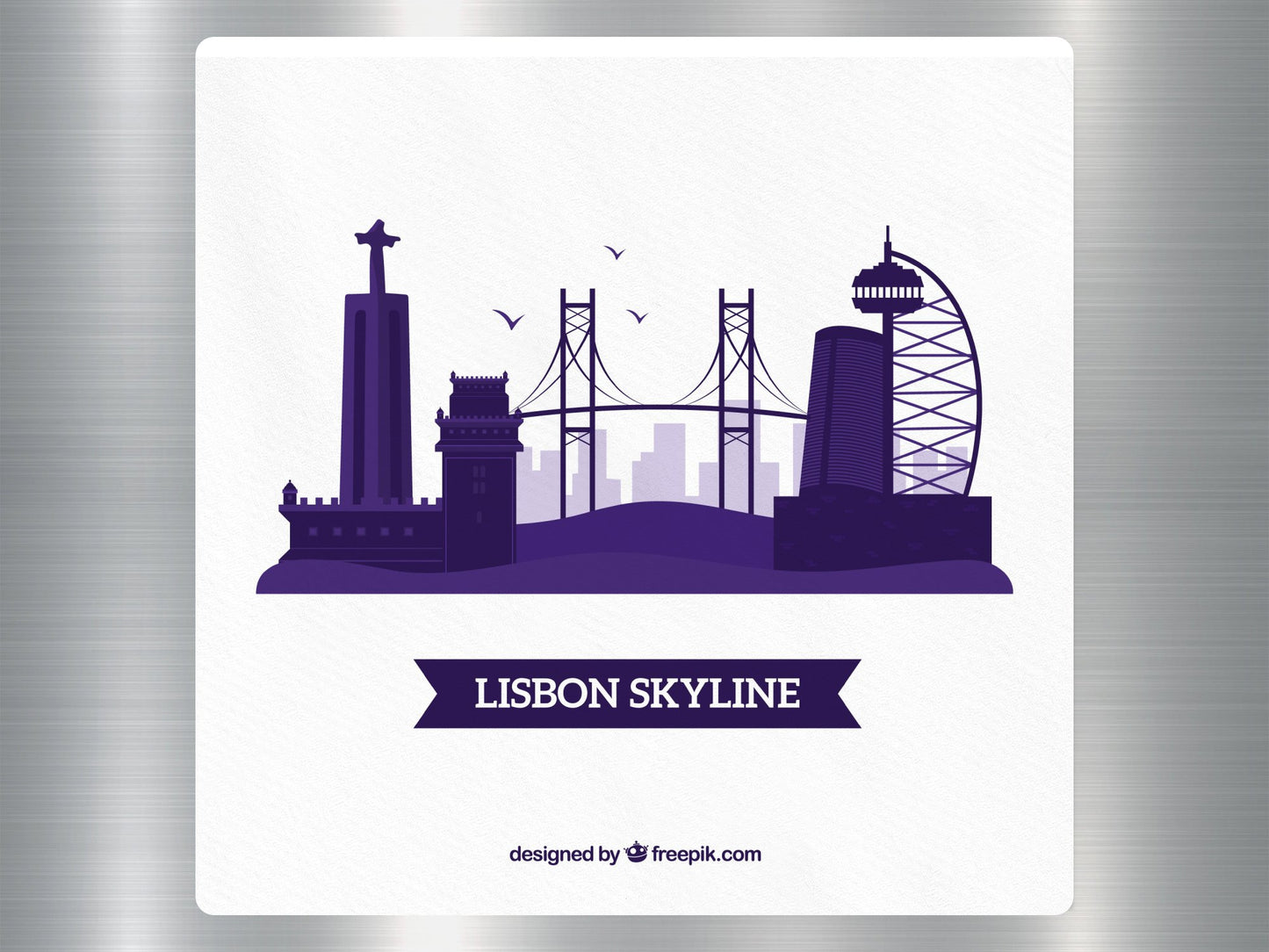 Lisbon Skyline Travel Sticker