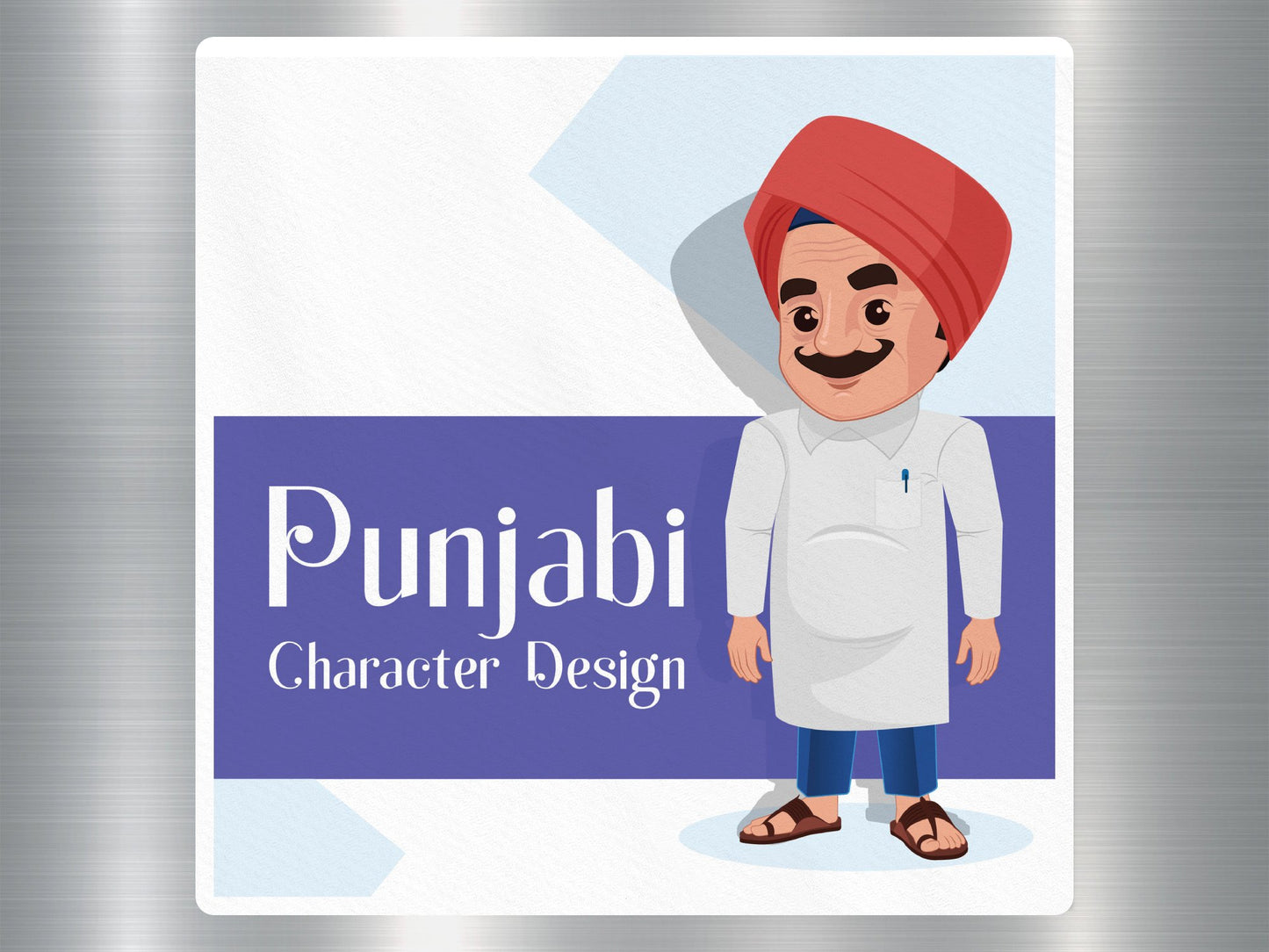 Punjabi Character Design Travel Sticker