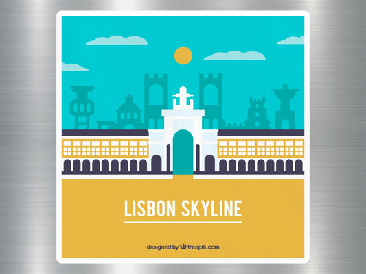 Lisbon Skyline Travel Sticker