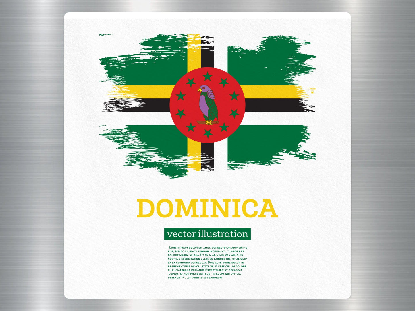 Wholesale Dominica Vector Illustration Travel Sticker