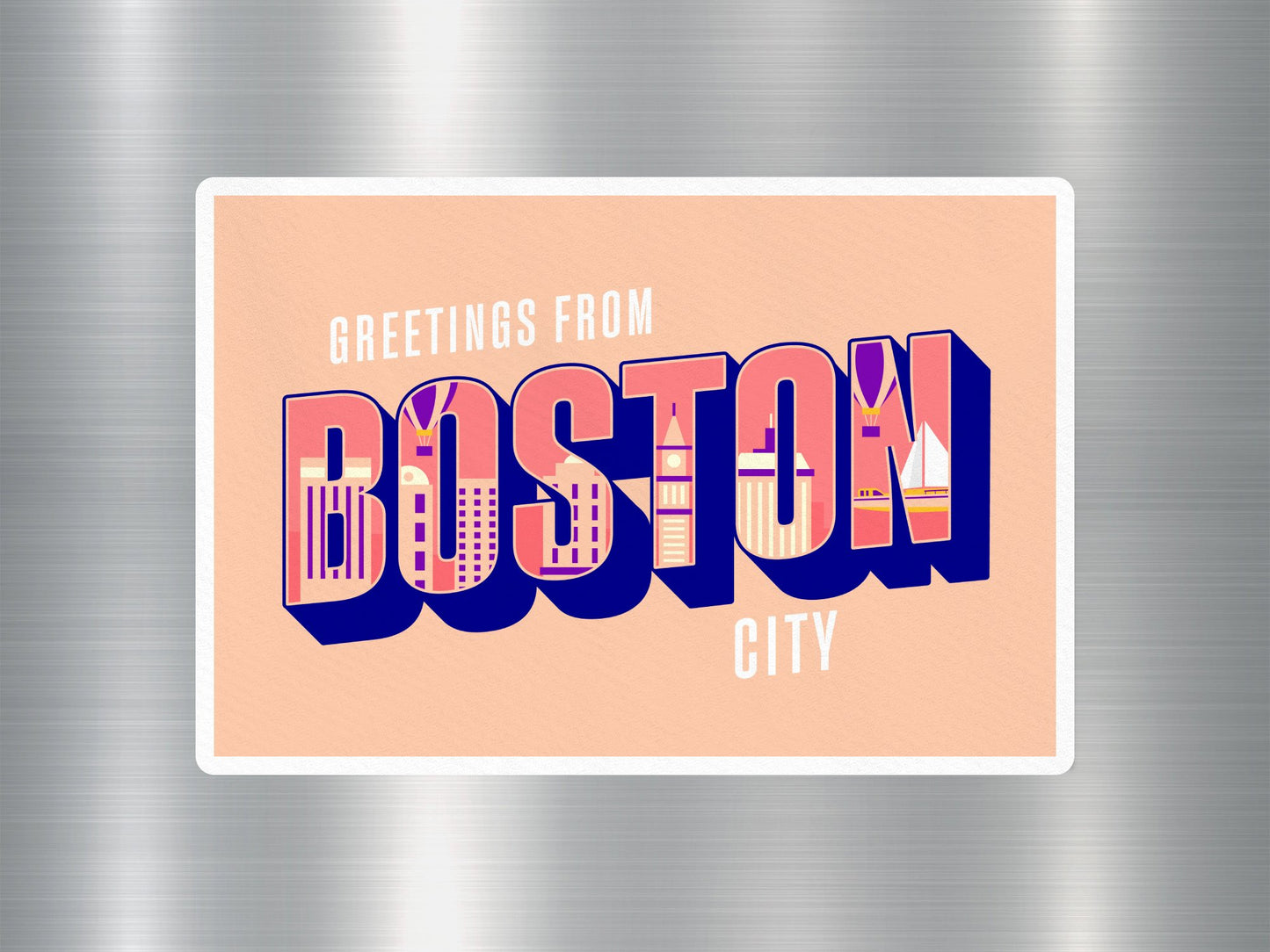 Wholesale Greetings from Boston City Travel Sticker