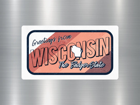 Wholesale Greetings from Wisconsin Travel Sticker