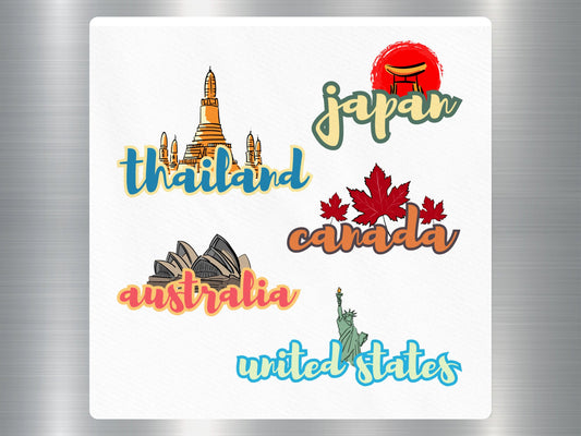 Wholesale Countries Names Travel Sticker