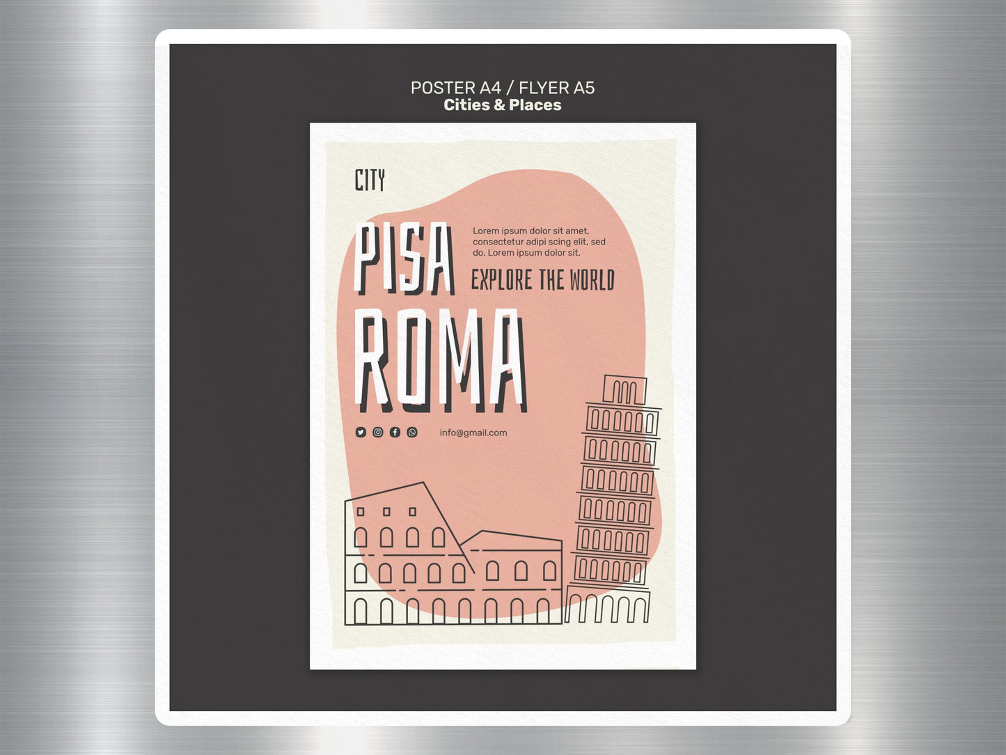 Wholesale Pisa Roma City Travel Sticker