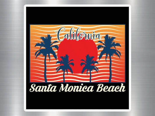 California Santa Monica Beach Travel Sticker