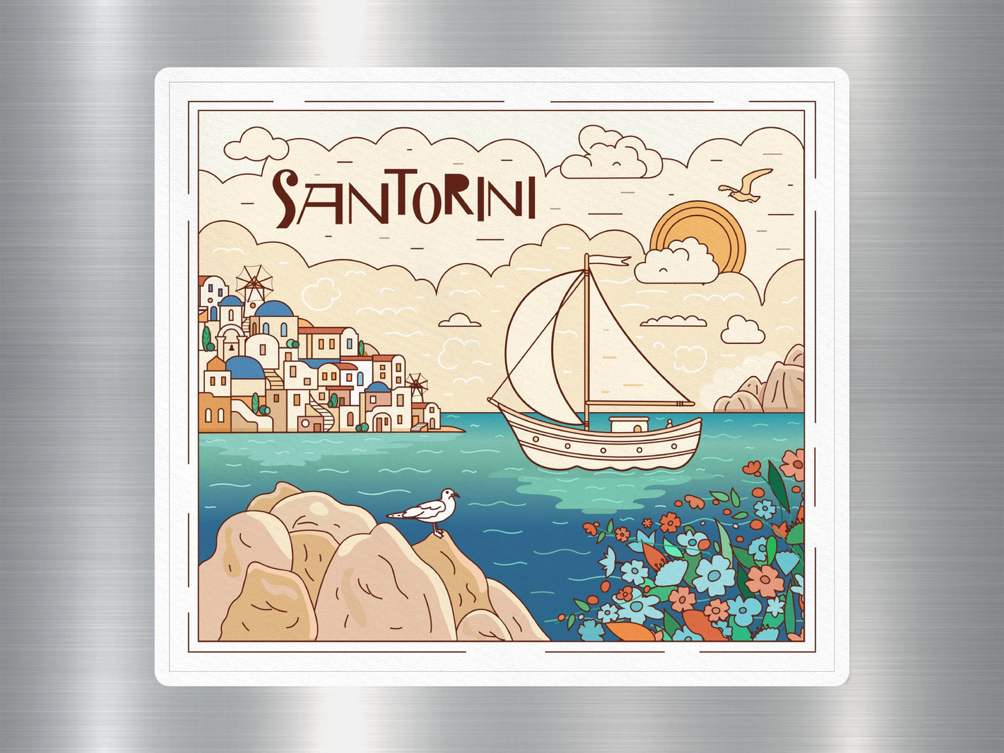 Wholesale Santorini Travel Sticker