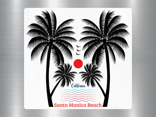 California Santa Monica Beach Travel Sticker