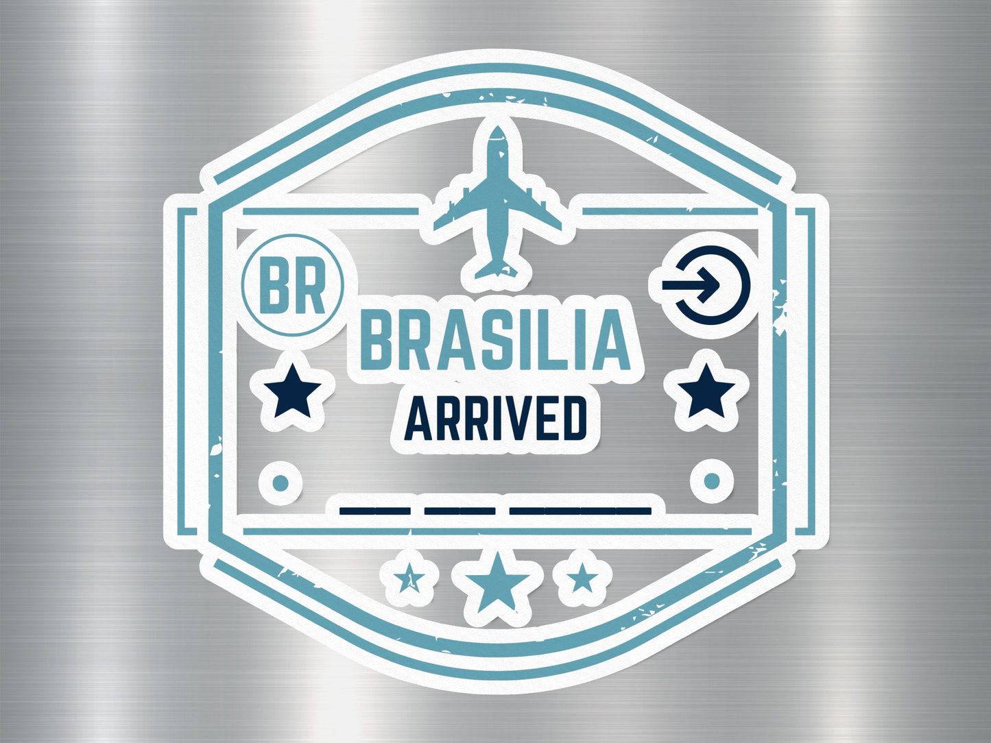 Wholesale Brasilia Arrived Travel Stamp Sticker