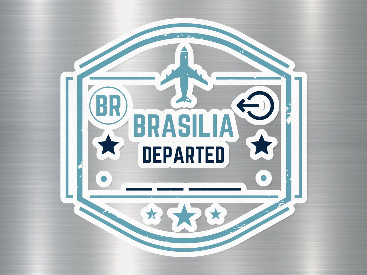 Wholesale Brasilia Departed Travel Stamp Sticker