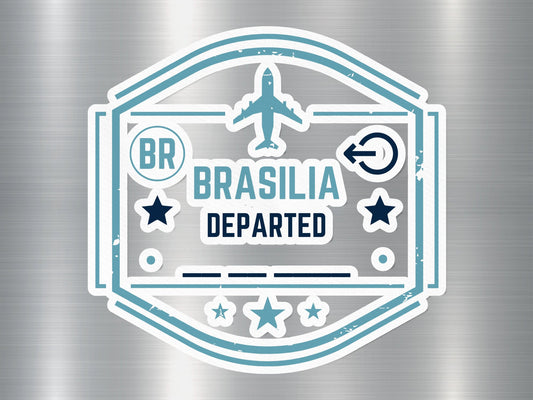 Wholesale Brasilia Departed Travel Stamp Sticker