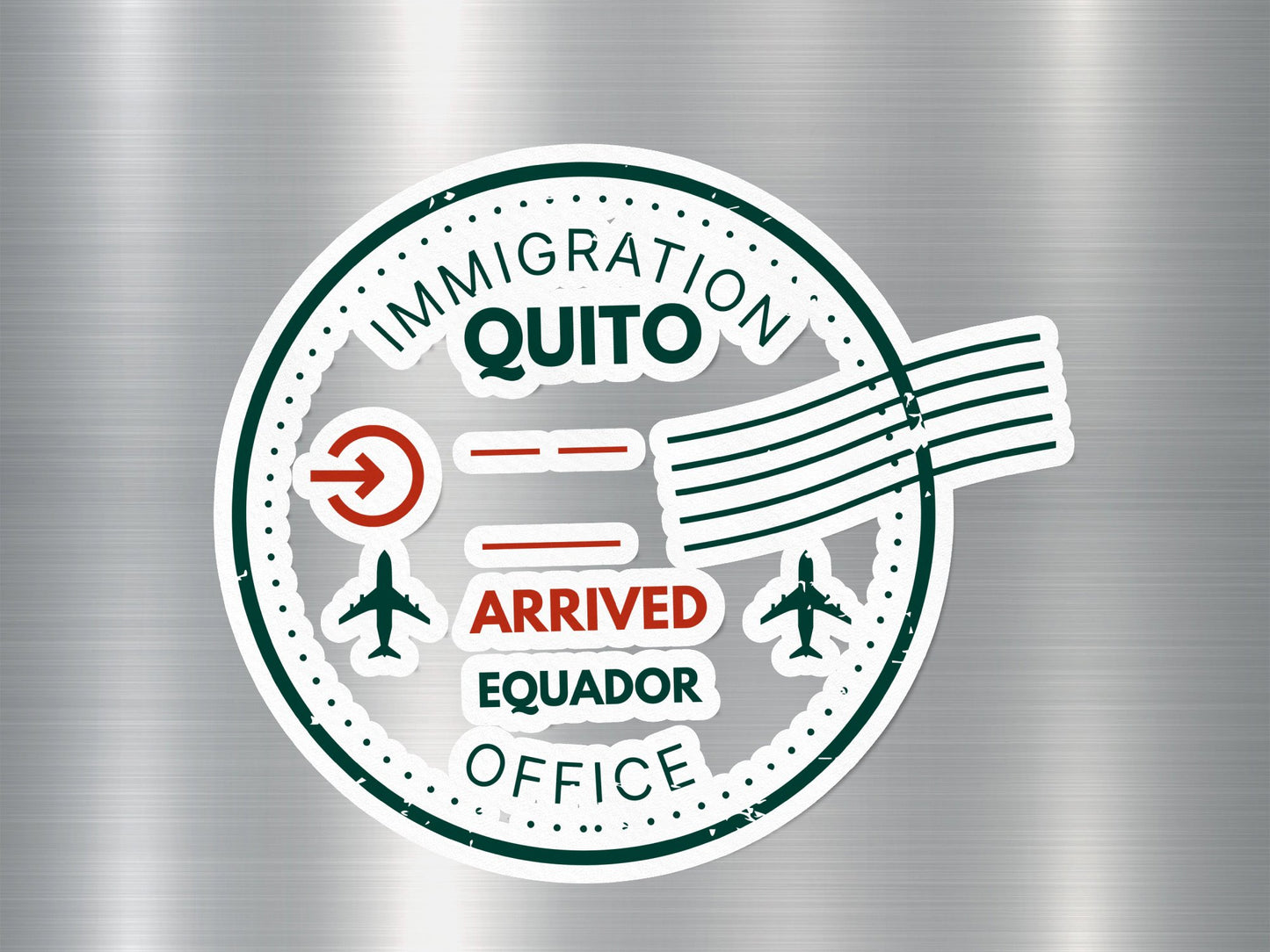 Wholesale Quito Equador Arrived Travel Stamp Sticker