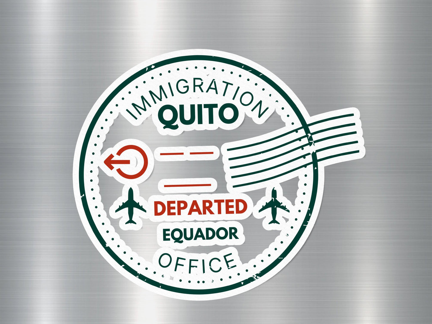 Wholesale Quito Equador Departed Travel Stamp Sticker