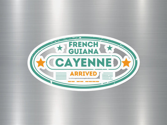 Wholesale Cayenne Arrived Travel Stamp Sticker