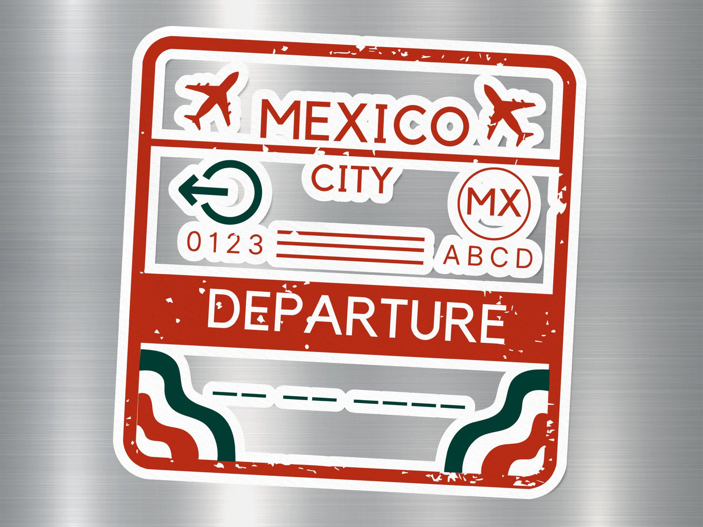 Wholesale Mexico City Departure Travel Stamp Sticker