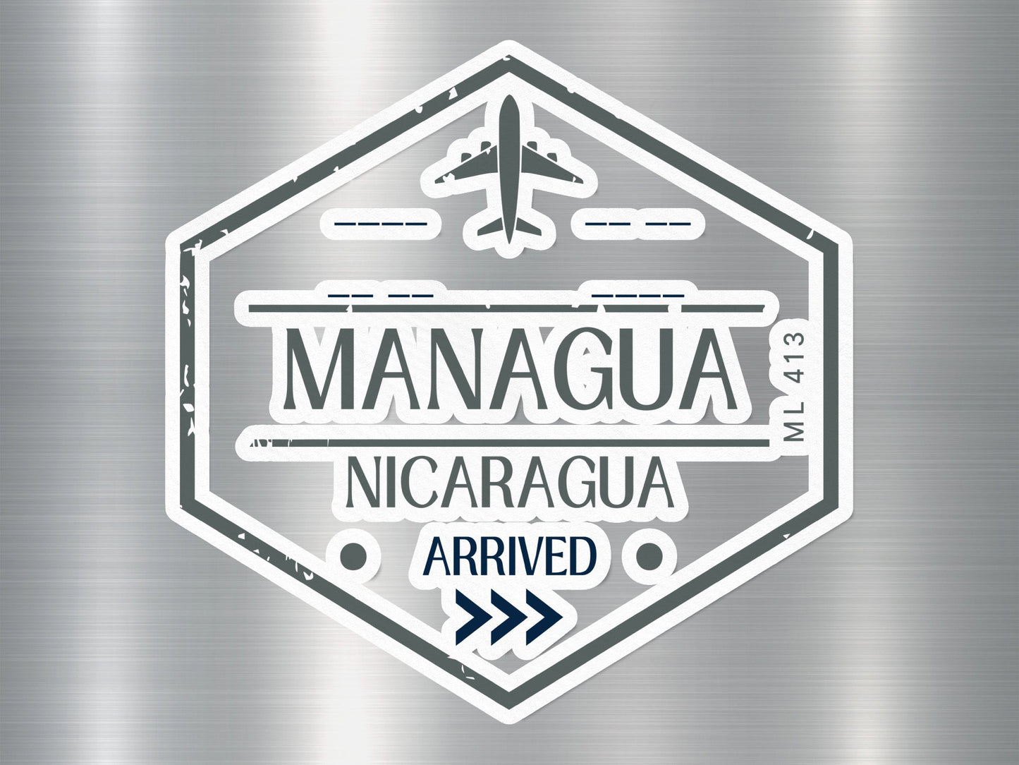 Wholesale Managua Arrived Travel Stamp Sticker