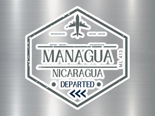 Wholesale Managua Departed Travel Stamp Sticker