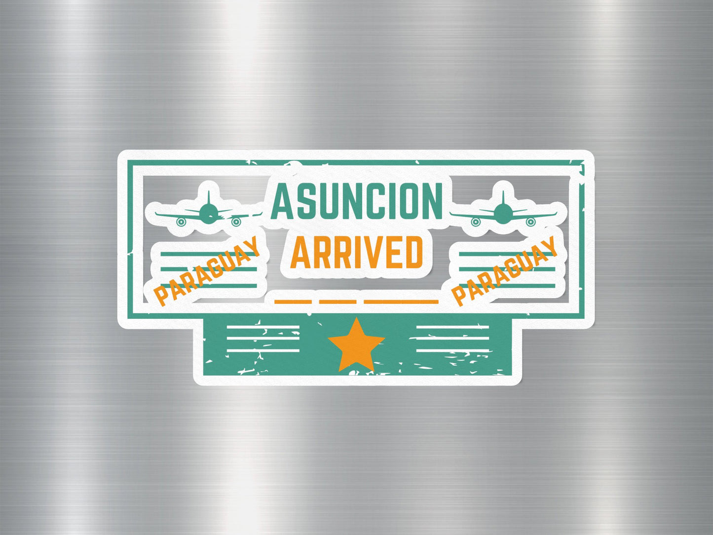 Wholesale Asuncion Arrived Travel Stamp Sticker