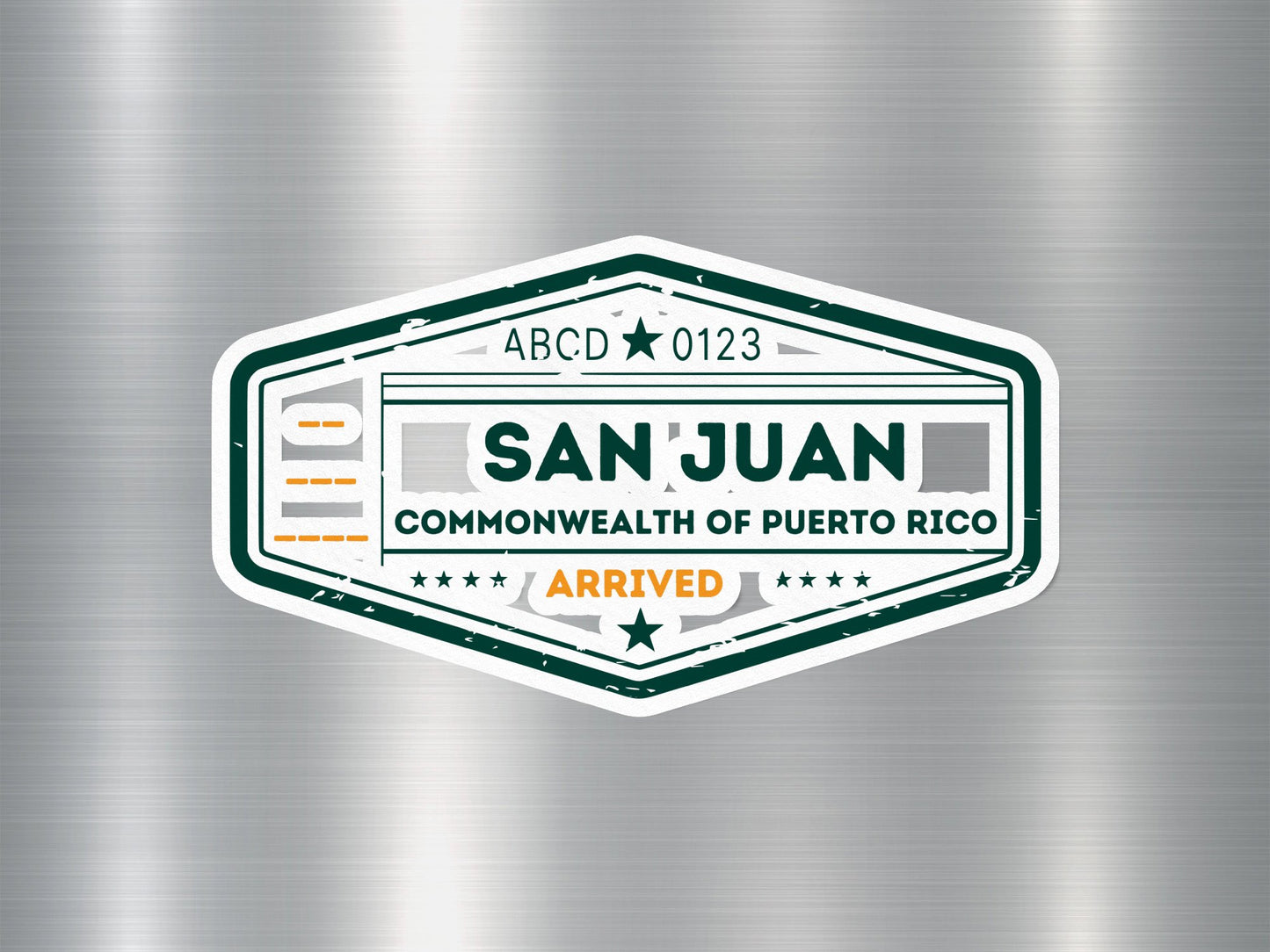 Wholesale San Juan Arrived Travel Stamp Sticker