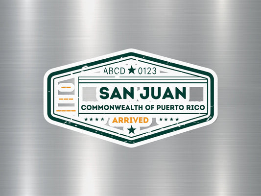 Wholesale San Juan Arrived Travel Stamp Sticker
