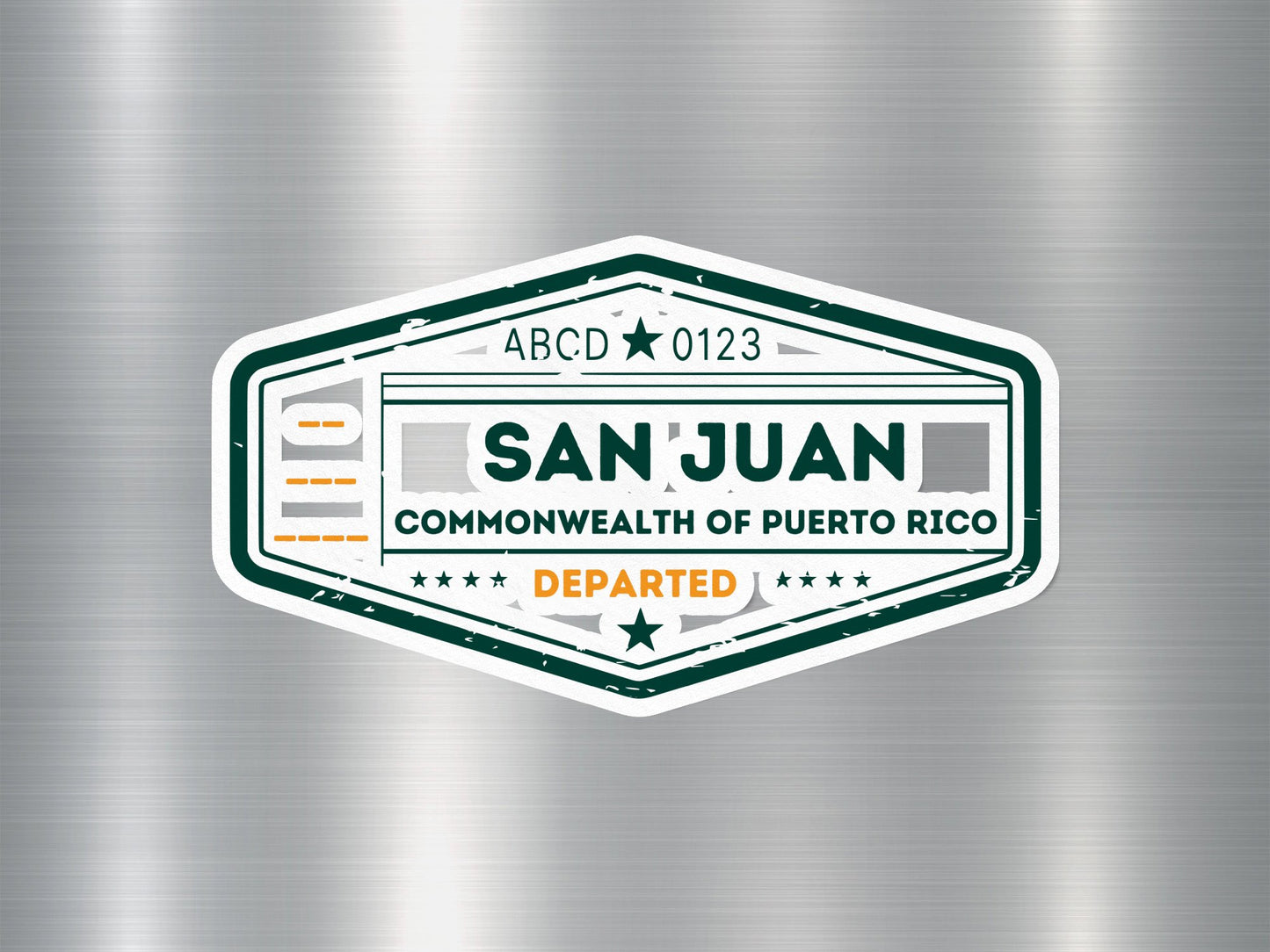Wholesale San Juan Departed Travel Stamp Sticker