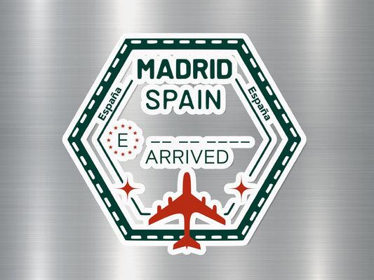 Wholesale Madrid Spain Arrived Travel Stamp Sticker