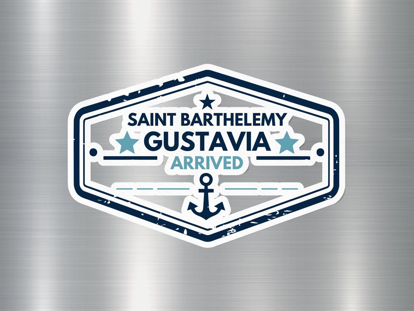 Wholesale Gustavia Arrived Travel Stamp Sticker