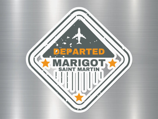 Wholesale Marigot Saint Martin Departed Travel Stamp Sticker