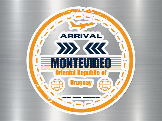 Montevideo Arrival Travel Stamp Sticker