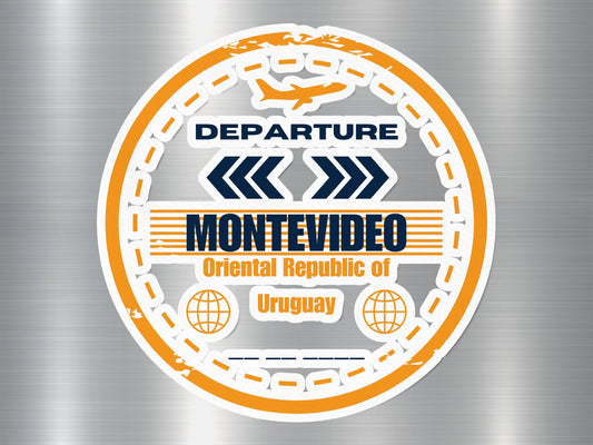 Montevideo Departure Travel Stamp Sticker