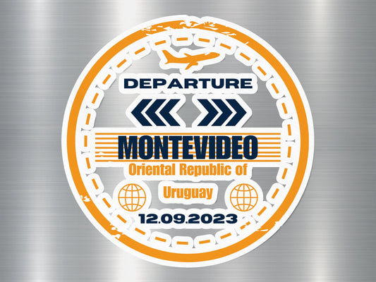 Montevideo Departure 1 Travel Stamp Sticker
