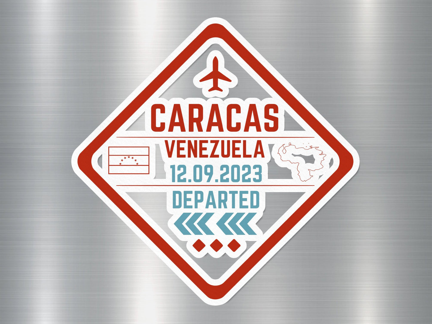 Wholesale Caracas Venezuela Departed 1 Travel Stamp Sticker