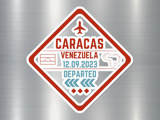 Wholesale Caracas Venezuela Departed 1 Travel Stamp Sticker