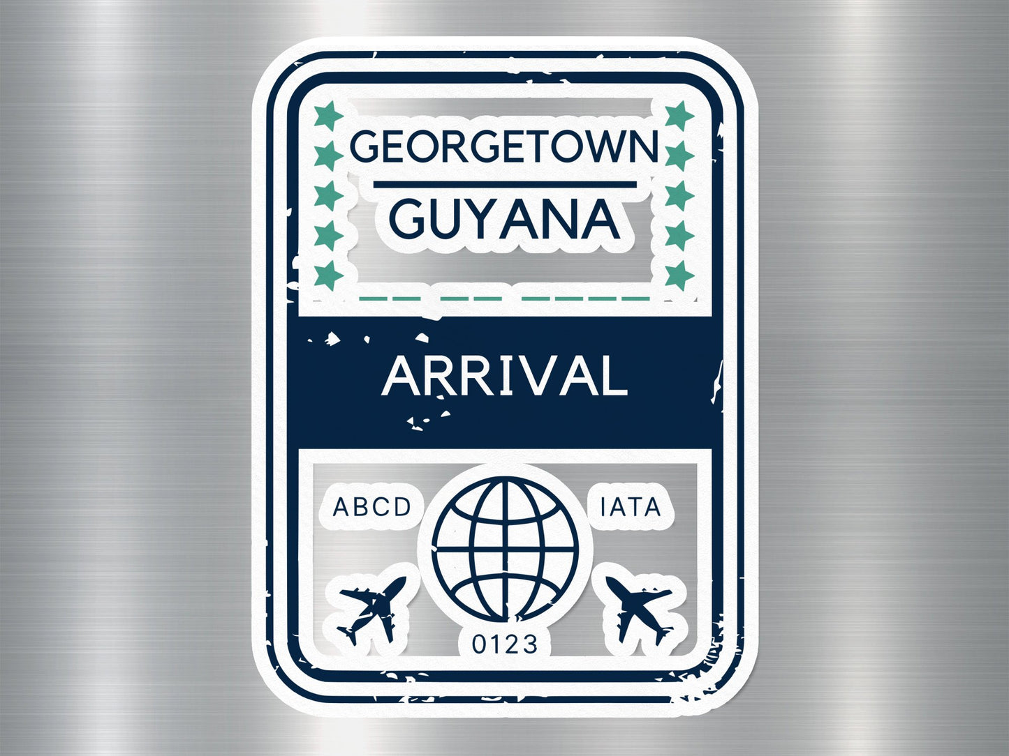Wholesale Georgetown Guyana Arrival Travel Stamp Sticker