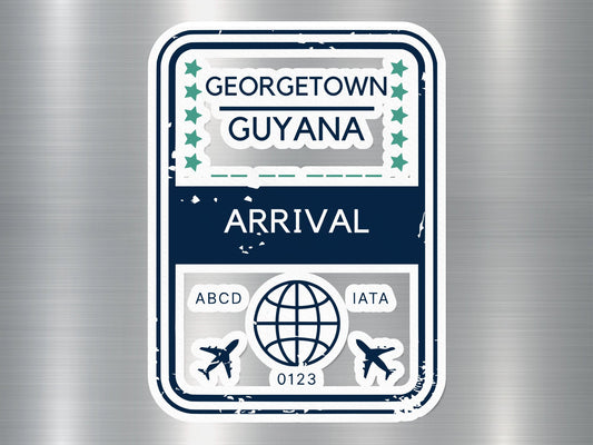 Wholesale Georgetown Guyana Arrival Travel Stamp Sticker