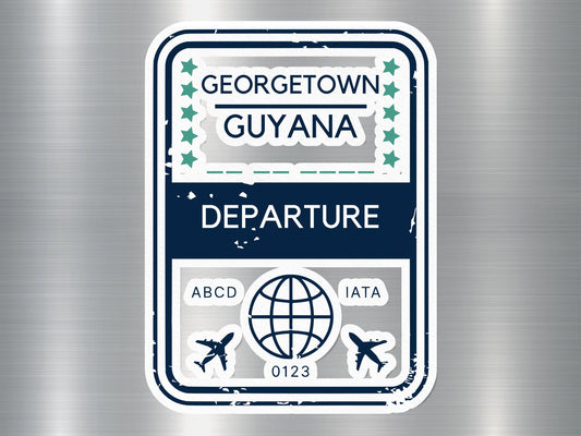 Wholesale Georgetown Guyana Departure Travel Stamp Sticker