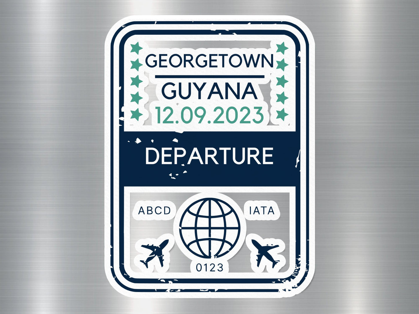 Wholesale Georgetown Guyana Departure 1 Travel Stamp Sticker