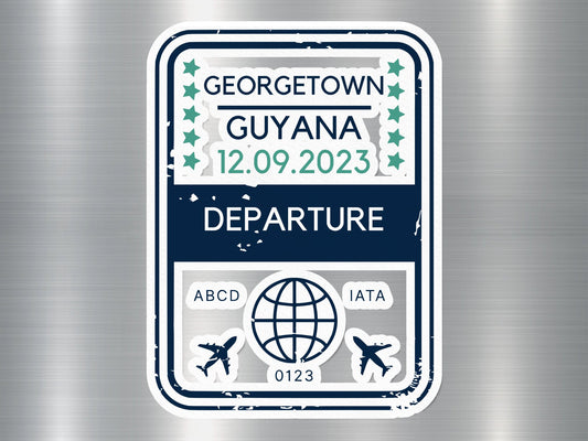 Wholesale Georgetown Guyana Departure 1 Travel Stamp Sticker
